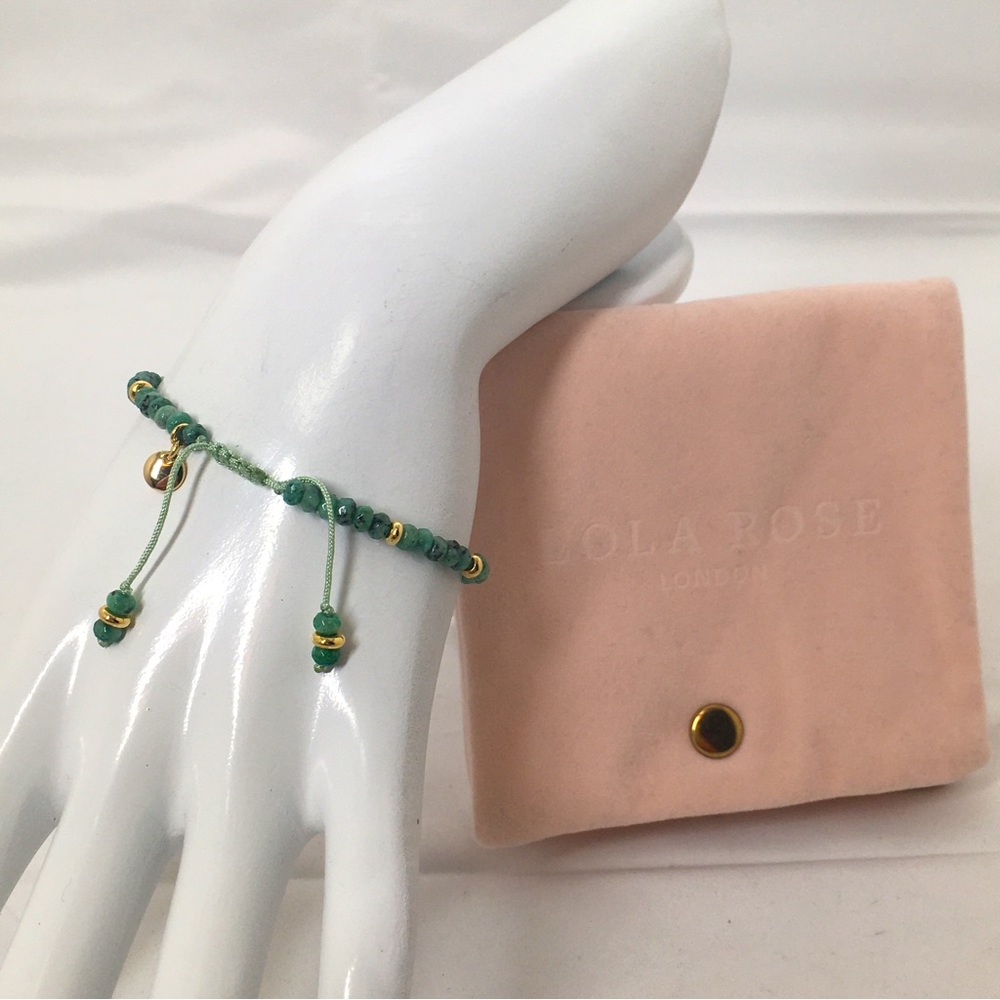 Lula Rose London, Malachite And Gold Adjustable Bracelet